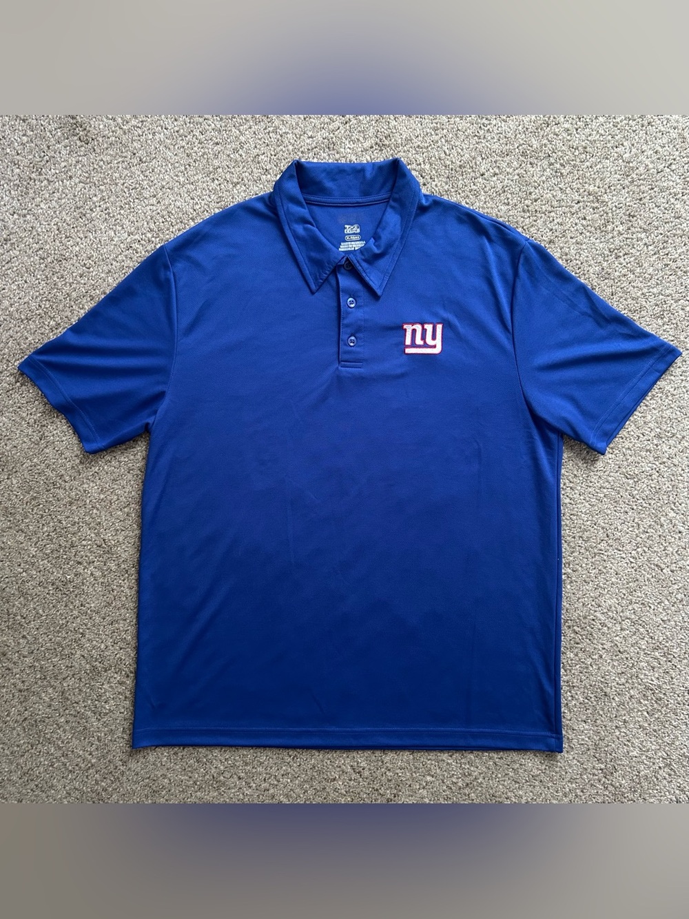 NFL Team Apparel NY Giants Short Sleeve Polo T Shirt Logo Size Extra Large XL